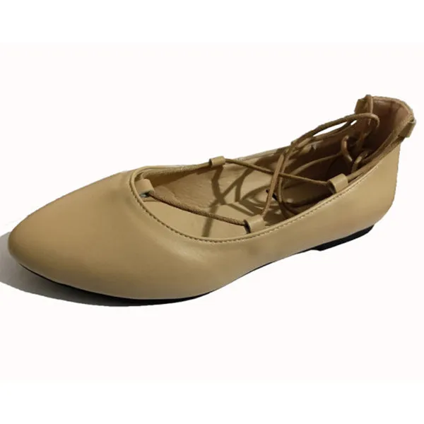 Plain Flat Velvet Criss Cross Point Toe Basic Casual Comfort Flats