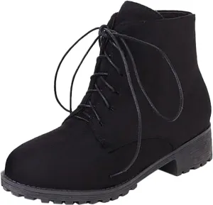 Platform Boots for Women Ankle Brown Booties Women Women's Western Booties Brown Boot Laces Men Fashion Casual Comfy Soft Slip on Pointed Toe Leather Casual