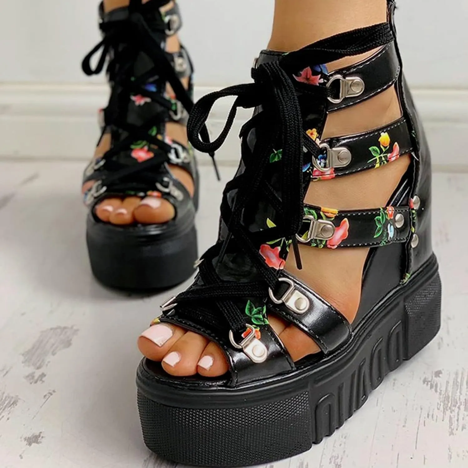 Platform Sandals Women Walking Sandals Women Comfort Arch Support Summer Low Wedges Womens Comfortable Open Toe Sandal
