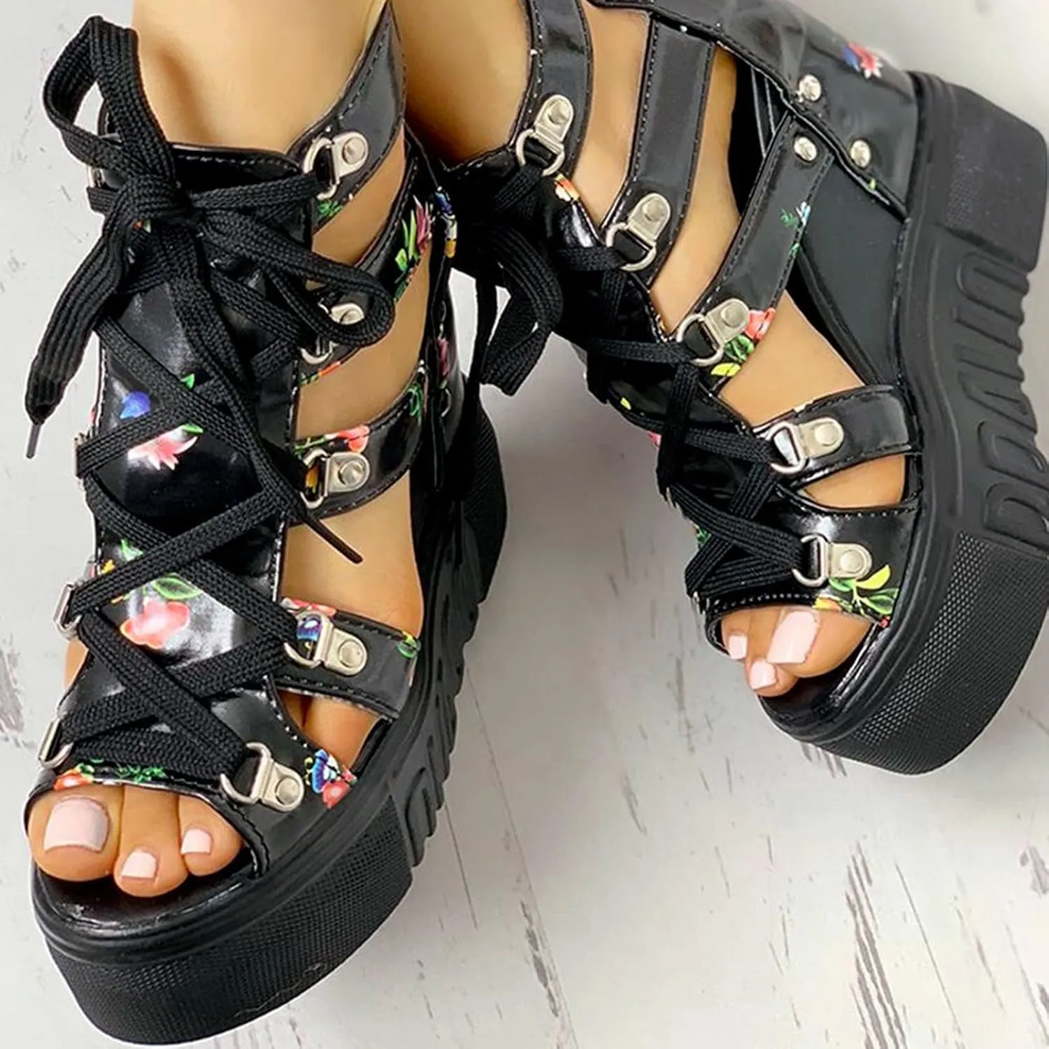 Platform Sandals Women Walking Sandals Women Comfort Arch Support Summer Low Wedges Womens Comfortable Open Toe Sandal