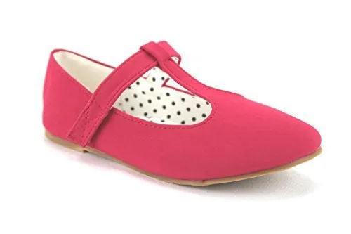 QQ Girls Kids Lovely-604 Smoking T-Strap Mary Jane Flats