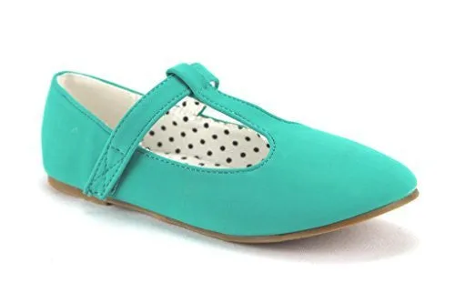 QQ Girls Kids Lovely-604 Smoking T-Strap Mary Jane Flats