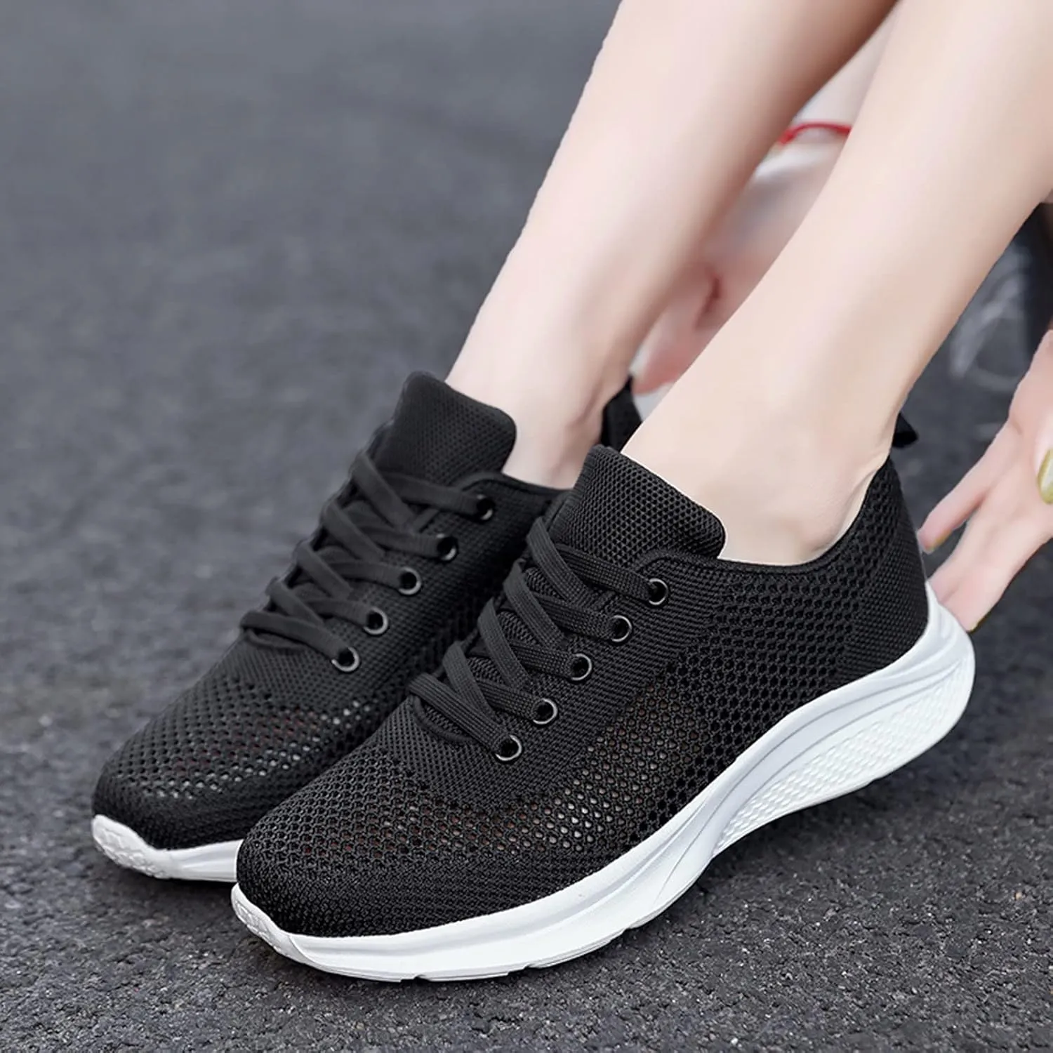 Running Shoes Lightweight Tennis Shoes Non Slip Gym Lace Up Mens Running Shoes Breathable Men's Casual Shoes Fashion Sneakers 2025 Platform Tennis Shoe Cross Trainer Shoe