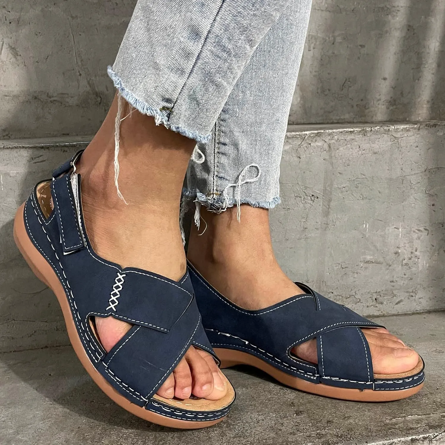 Sandalias OrtopDicas Para Mujer Para Hombre Cute Summer Sandals for Women Summer Shoes for Women 2024 White Summer Wedge Sandals Womens Retro Orthopedic Sneakers Size 7 Womens Dress Sandals Size 8