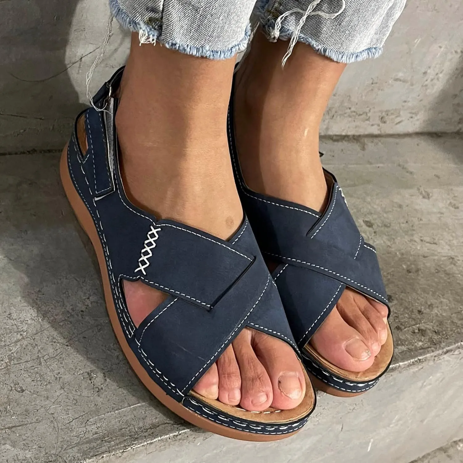 Sandalias OrtopDicas Para Mujer Para Hombre Cute Summer Sandals for Women Summer Shoes for Women 2024 White Summer Wedge Sandals Womens Retro Orthopedic Sneakers Size 7 Womens Dress Sandals Size 8