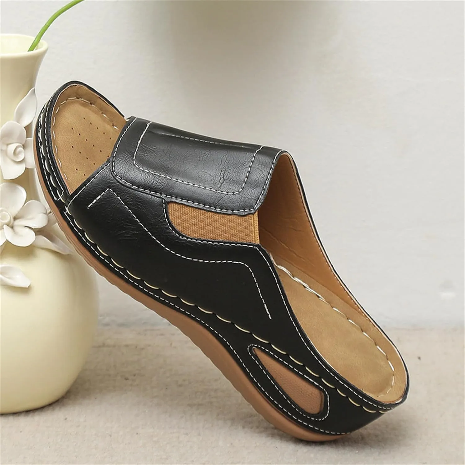 Sandals for Women 2025 Dressy Open-Toed Wedge Elastic Sandals and Slipperss Breathable Platform Shoes