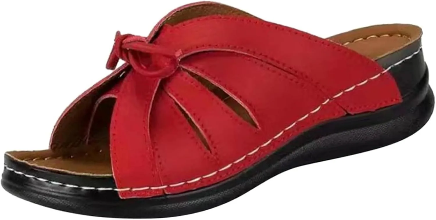 Sandals Women Comfortable Dressy Wedge Sandals Orthopedic Slippers Walking Summer Orthotic Flip Flops with Arch Support