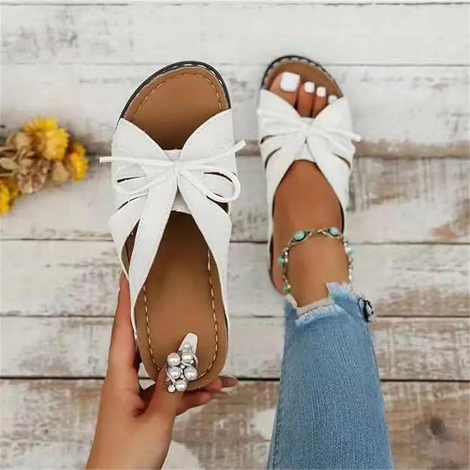 Sandals Women Comfortable Dressy Wedge Sandals Orthopedic Slippers Walking Summer Orthotic Flip Flops with Arch Support