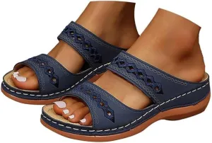 Sandals Women Dressy Summer Flat Island Cute Casual Beach Shoes Comfortable Orthopedic Slip On Orthotic Flip Flops