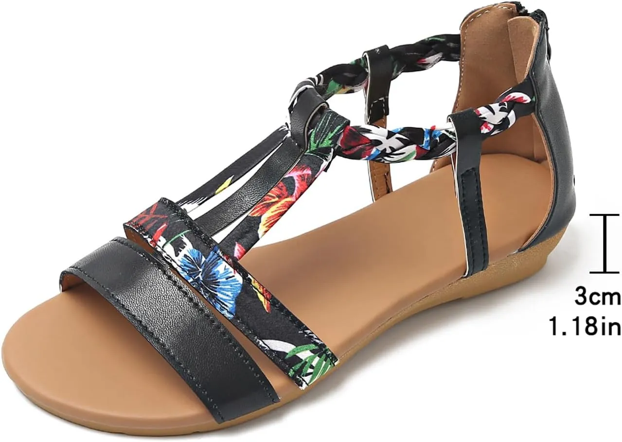 Sandals Women Open Toe Ankle Buckle Sandals Summer Platform Non-slip Sandal Roman Beach Sandal Outdoor Hollow Shoes