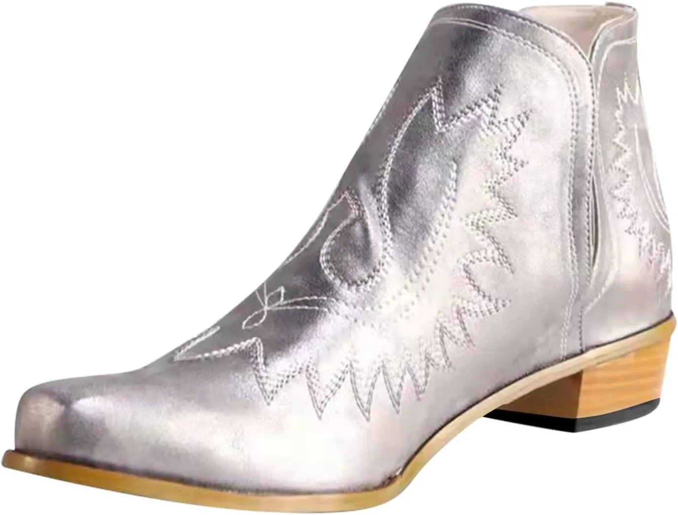 SBGMoSJ White Booties Women Ankle Boots Wide Width Brown Suede Ankle Boots Women Black Dress Booties for Women Low Heel Leather Ankle Booties for Women Low Heel Western Booties for Women Leather