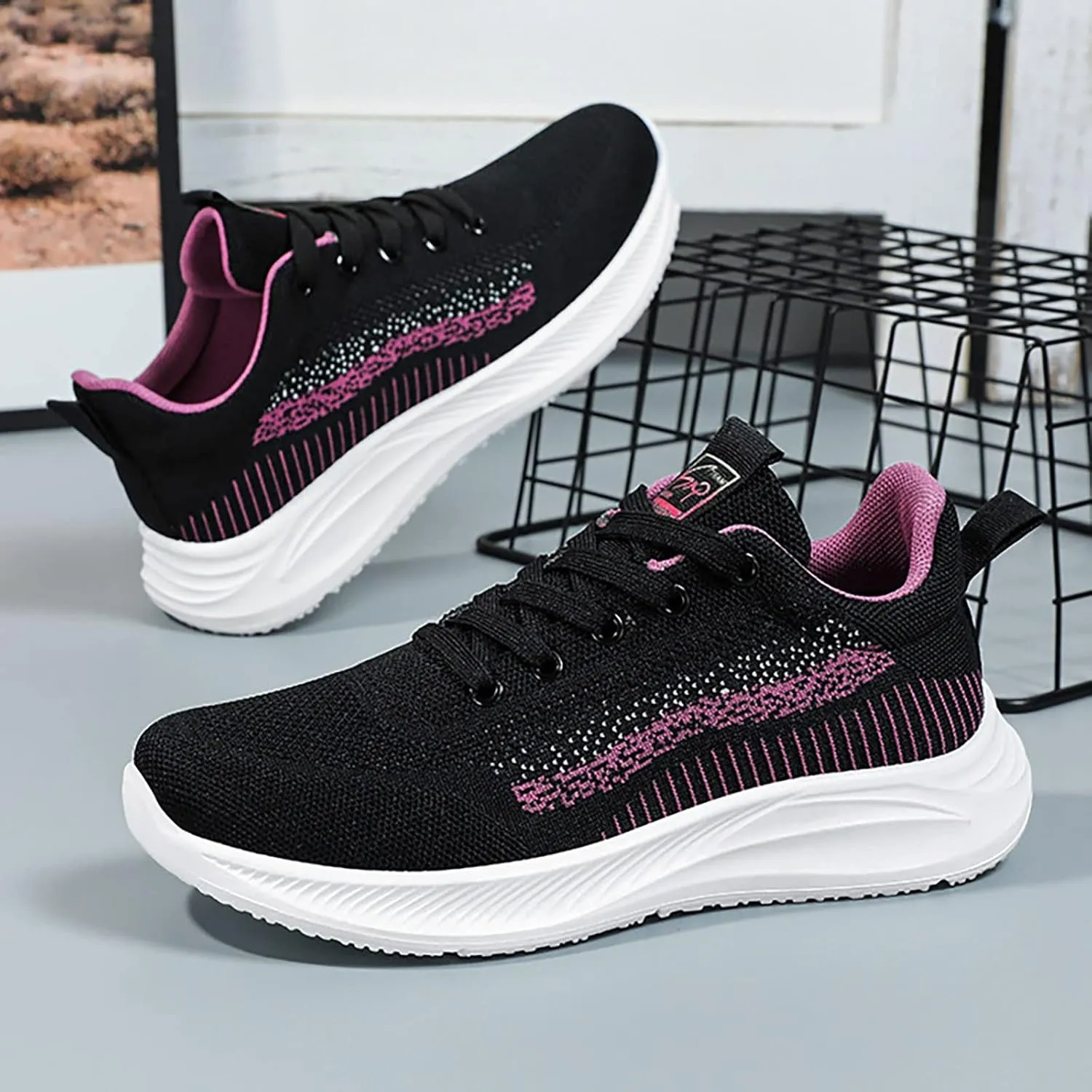 SBGMoSJ White Sneakers for Women Wide Toe Box Women's Slip On Tennis Shoes Size 8 Nurse Shoes for Women for Work Black Gym Shoes Women Comfy Open Toe Flats Shoes Women Dressy Cute