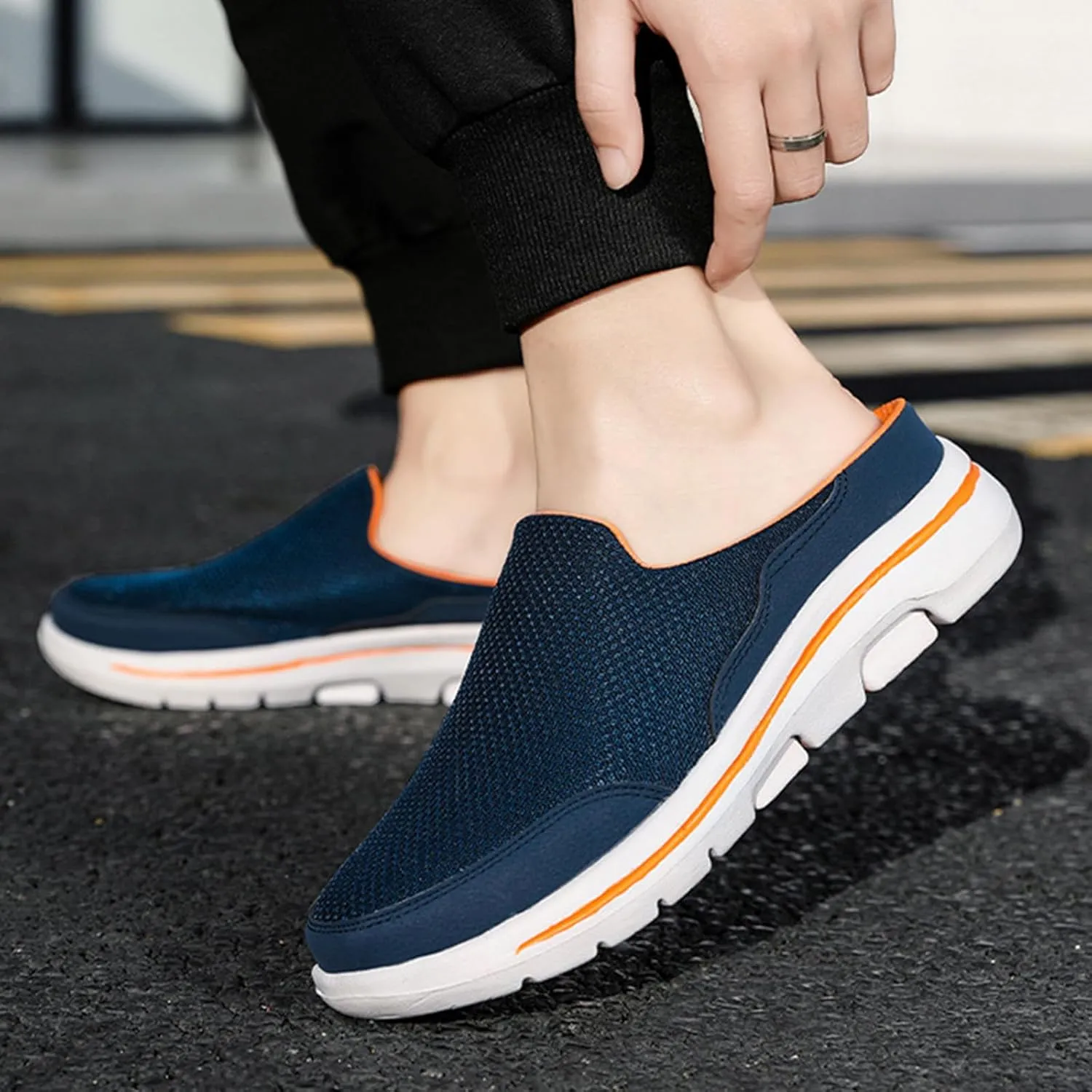 Slip On Mules for Women Comfortable Open Back Closed Toe Slippers Summer Breathable Lightweight Slides Clogs Shoes