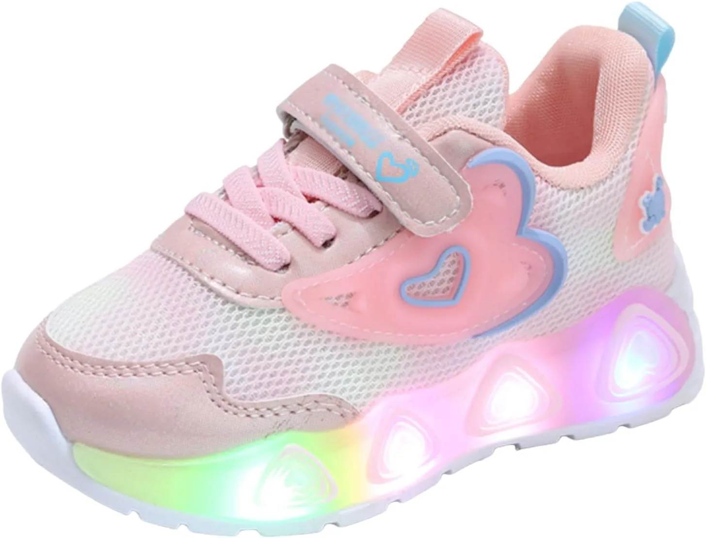 Sneakers for Girls Light Up Breathable Running Cute Shoes Anti-Slip Lace Up Girls Walking Sports Shoes Kids Sneakers