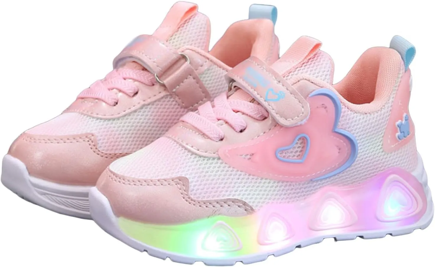 Sneakers for Girls Light Up Breathable Running Cute Shoes Anti-Slip Lace Up Girls Walking Sports Shoes Kids Sneakers
