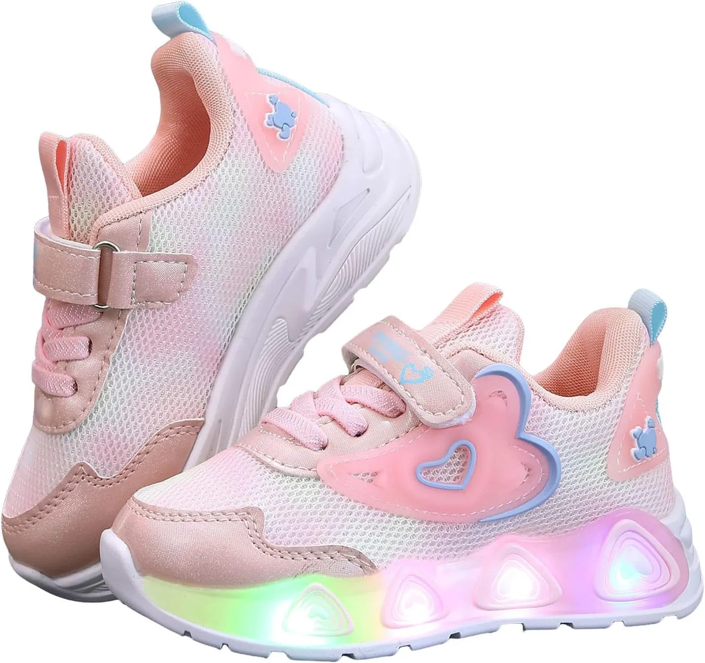 Sneakers for Girls Light Up Breathable Running Cute Shoes Anti-Slip Lace Up Girls Walking Sports Shoes Kids Sneakers
