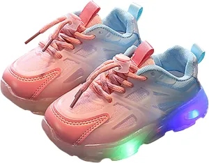 Sneakers for Girls Light Up Breathable Running Cute Shoes Gradient Color Anti-Slip Lace Up Girls Walking Sports Shoes