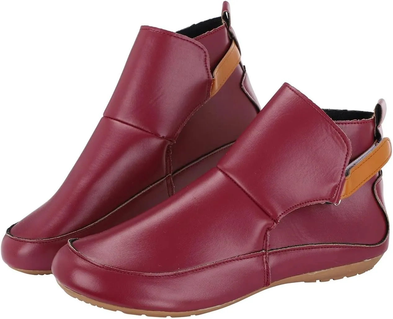 Snow Boots for Women Ankle Women Ankle Booties Boots for Women Brown Wedge Bootie for Women Comfortable Indoor and Outdoor Soft Sole Fashion Slip on Pointed Toe Chunky Stacked Heel