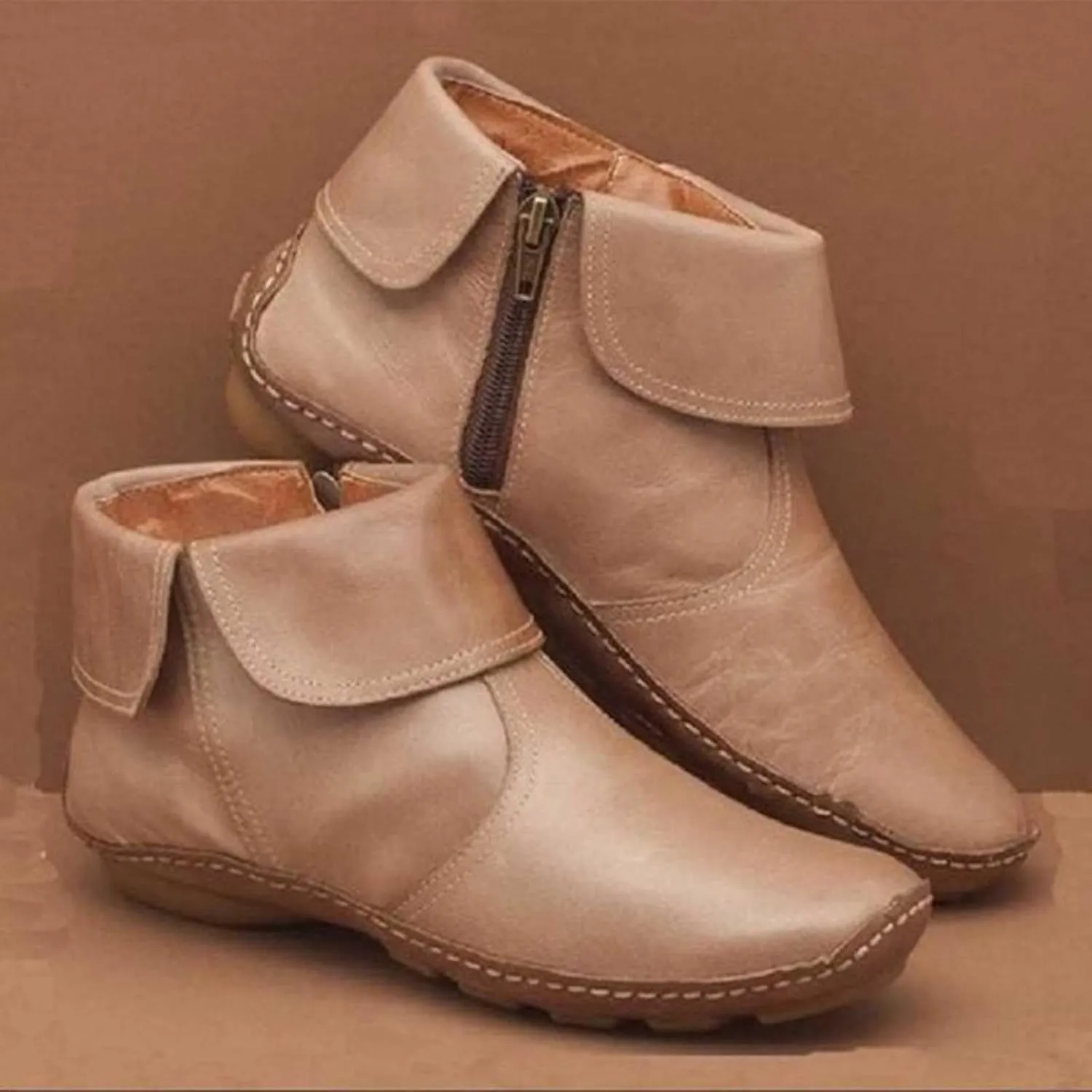 Snow Boots for Women Ankle Women Ankle Booties Boots for Women Brown Wedge Bootie for Women Comfortable Indoor and Outdoor Soft Sole Fashion Slip on Pointed Toe Chunky Stacked Heel