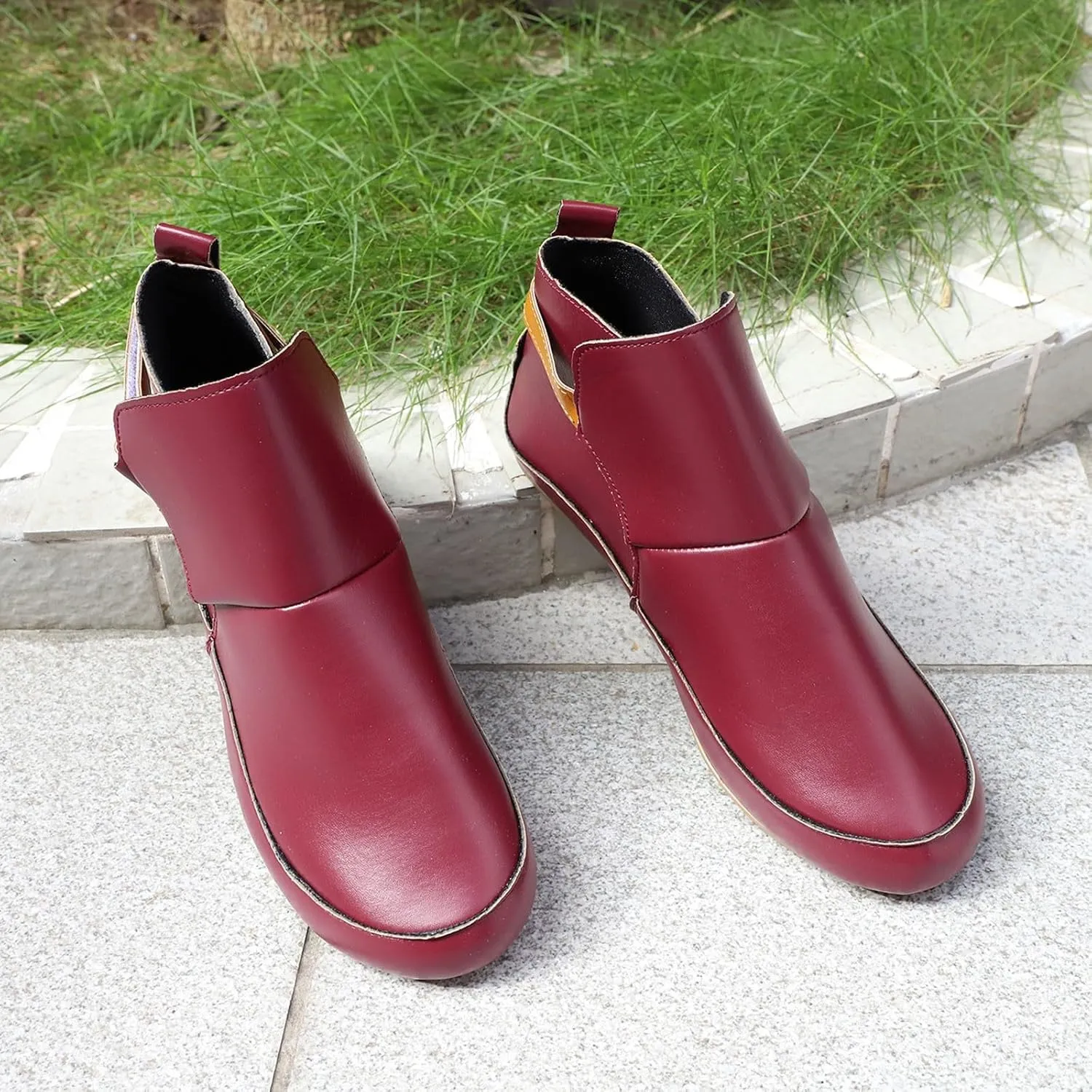 Snow Boots for Women Ankle Women Ankle Booties Boots for Women Brown Wedge Bootie for Women Comfortable Indoor and Outdoor Soft Sole Fashion Slip on Pointed Toe Chunky Stacked Heel
