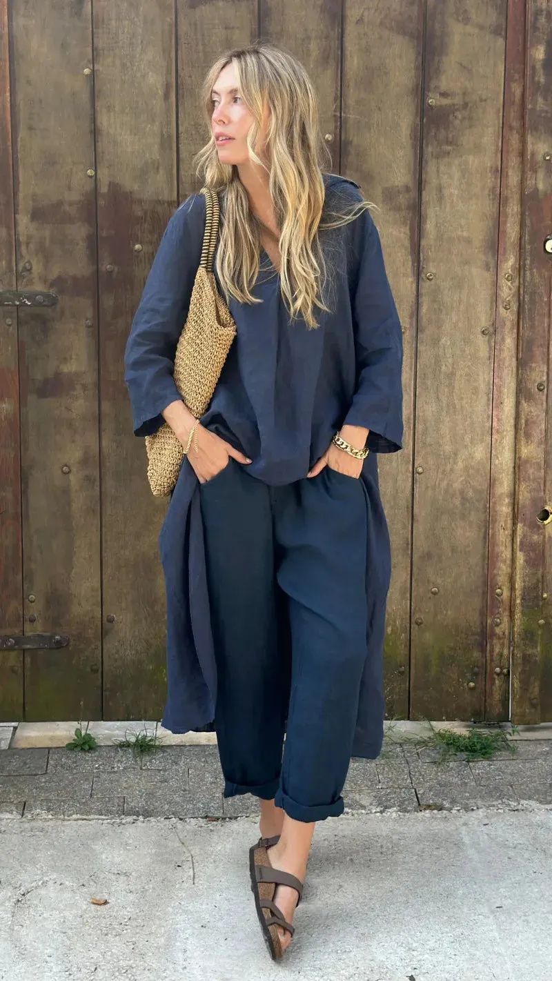 Solura  V-Neck Cotton Two-Piece Set