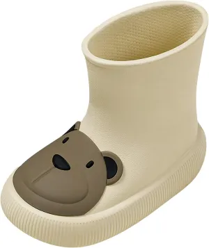 Toddler Boys Girls Cartoon Rabbit Rain Boots Kids Rubber Bottom Non-slip Classic Water Shoes