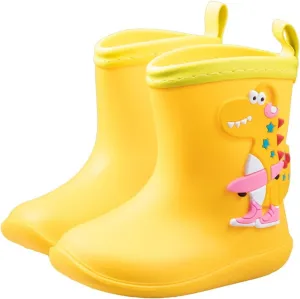 Toddler Dinosaurs Print Rain Boots Waterproof Rubber Rain Boots Non Slip Children Water Shoes Slip On Mud Boots