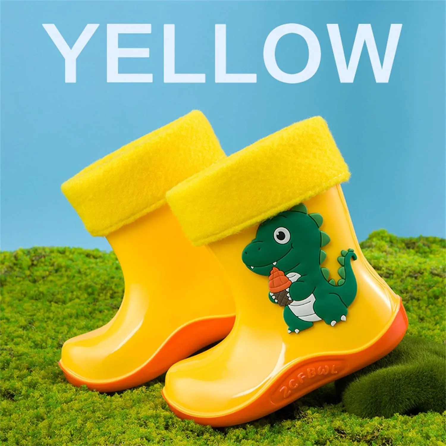 Toddler Kids Cartoon Dinosaurs Print Rain Boots Non Slip Water Shoes Fashion Casual Rain Boots for Boys Girls