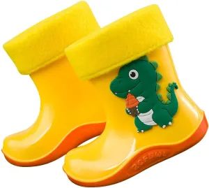 Toddler Kids Cartoon Dinosaurs Print Rain Boots Non Slip Water Shoes Fashion Casual Rain Boots for Boys Girls