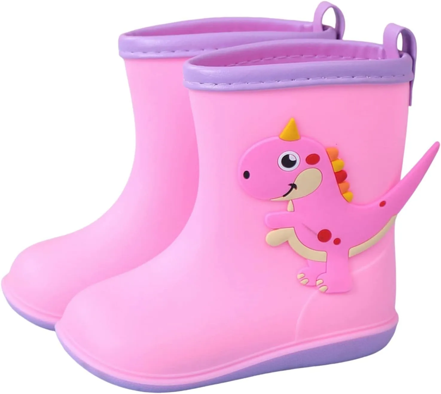 Toddler Kids Rain Boots Shoes Boys Girls Water Shoes Baby Cute Cartoon Dinosaur Print Rain Boots