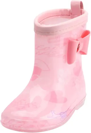 Toddler Kids Rain Boots Short Cute Rainbow Bow Rain Boots Baby Easy On Lightweight Fashion Casual Rain Boots
