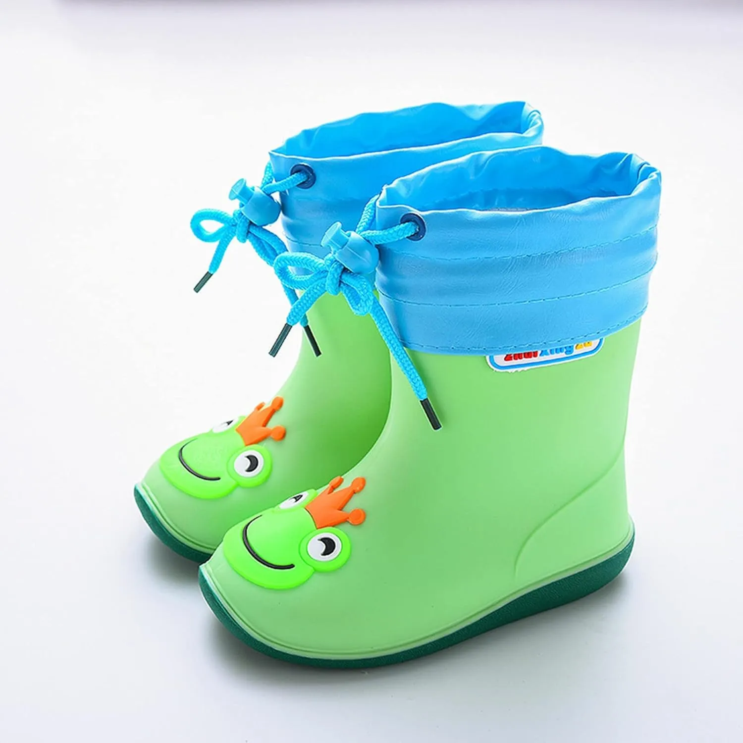 Toddler-Kids Waterproof Light Up Rain Boots Patterns and Glitter Boots with Handles for Boys and Girls