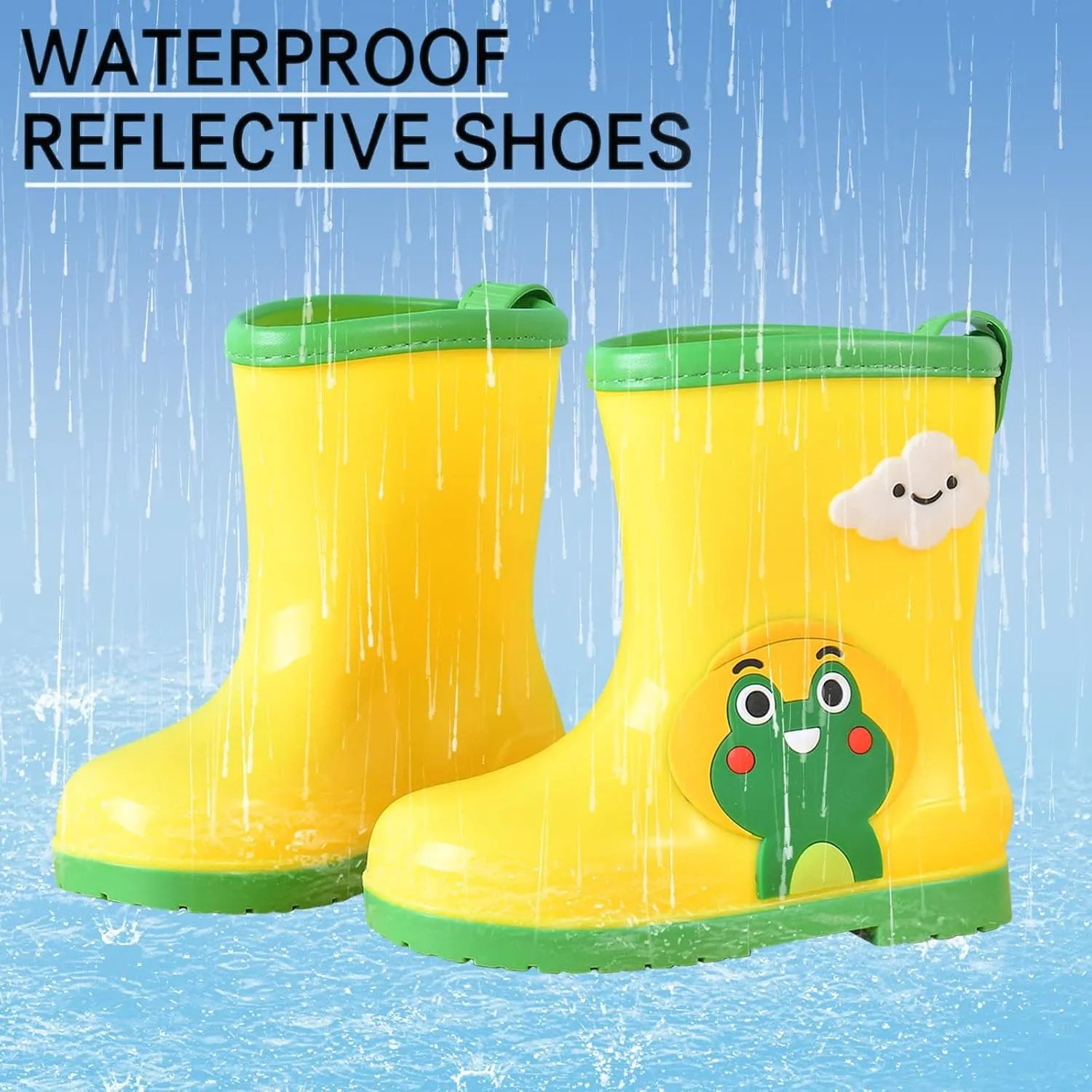 Toddler Rain Boots Baby Rain Boots Short Rain Boots for Toddler Easy-on Cute Lightweight aterproof Non Girls Heels