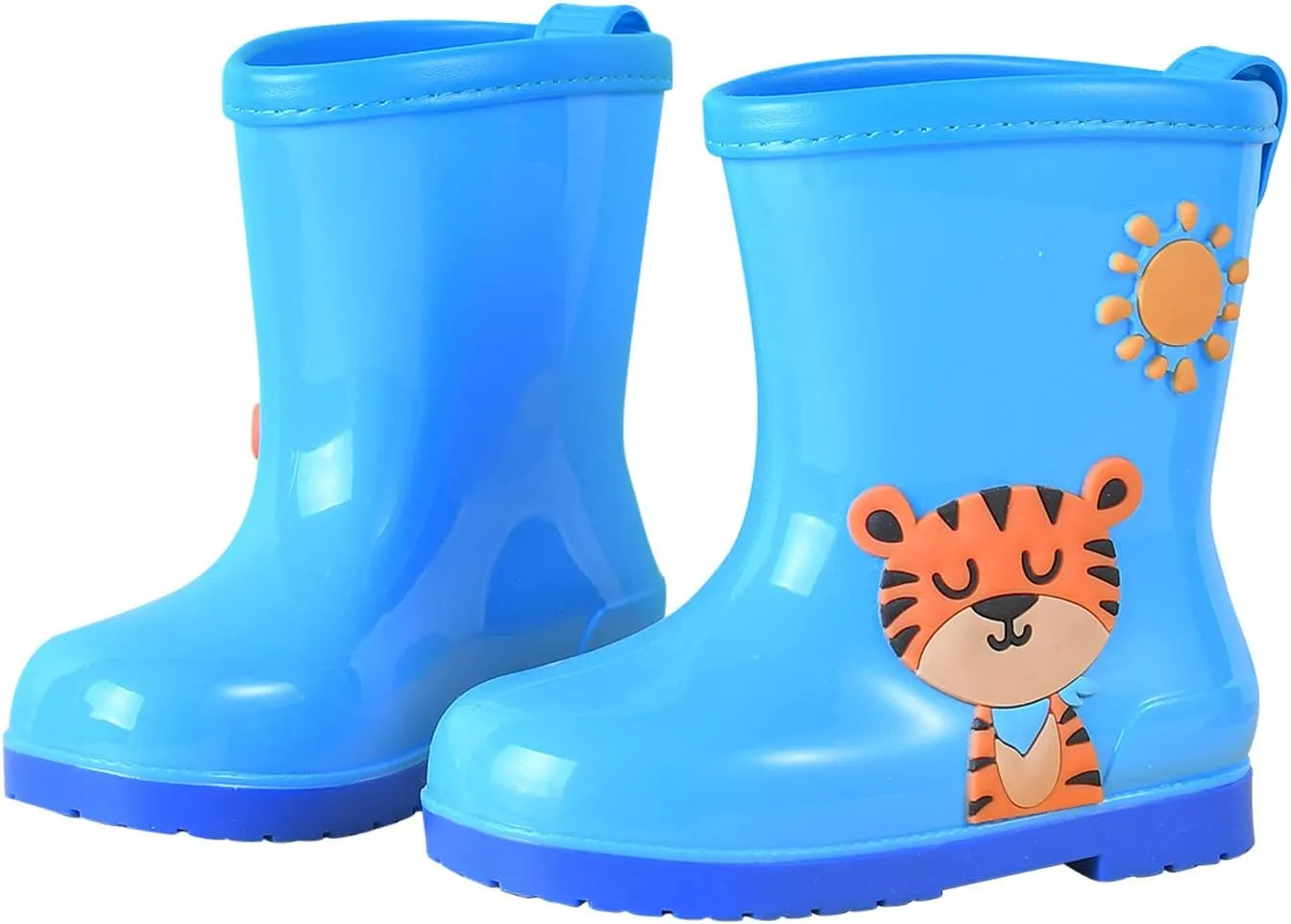 Toddler Rain Boots Baby Rain Boots Short Rain Boots for Toddler Easy-on Cute Lightweight aterproof Non Girls Heels