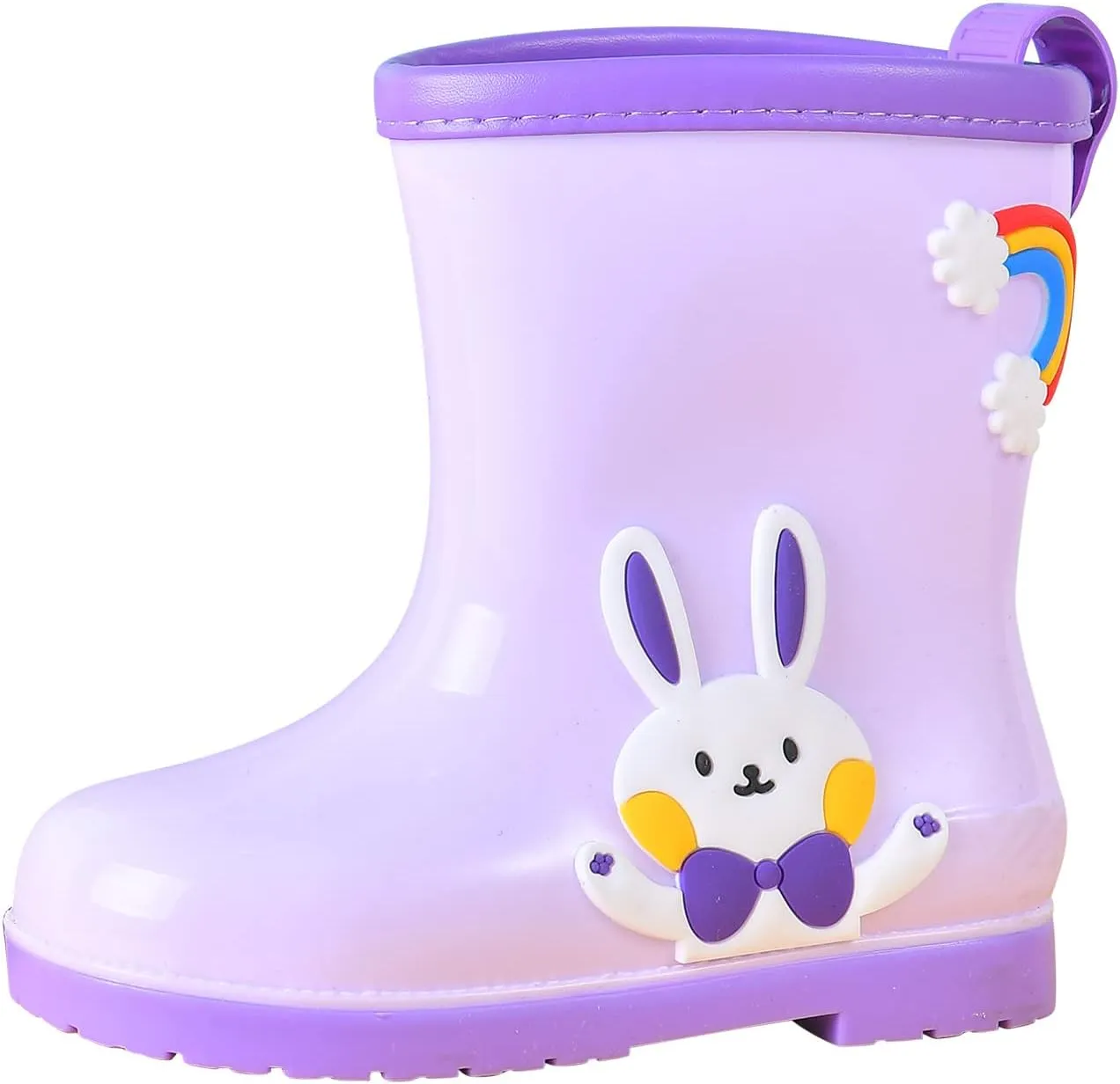 Toddler Rain Boots Baby Rain Boots Short Rain Boots for Toddler Easy-on Cute Lightweight Waterproof Non Slip Boot