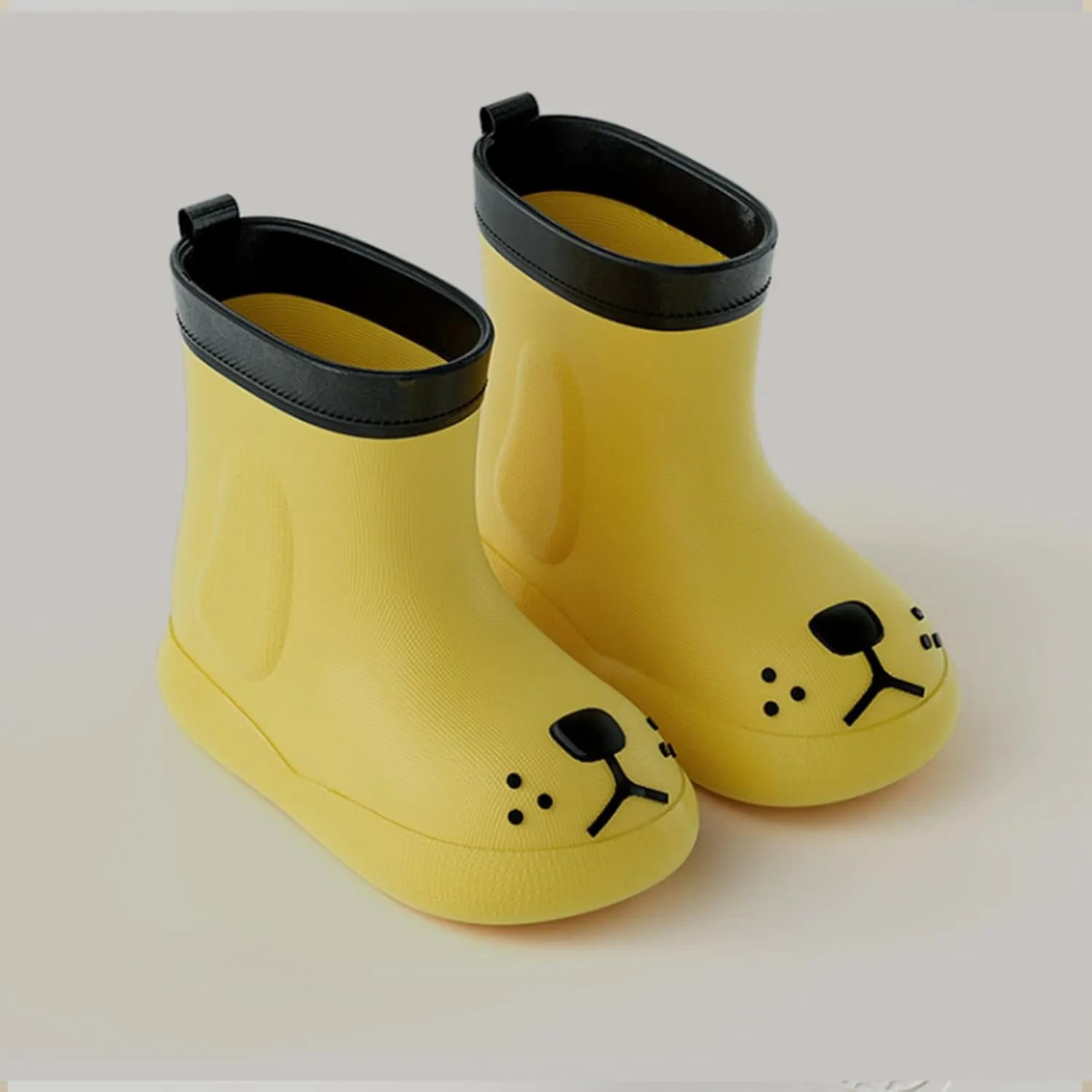 Toddler Rain Boots Children Waterproof Shoes for Boys Girls Lightweight Kids Rain Boots Animal Cartoon Dog Boots