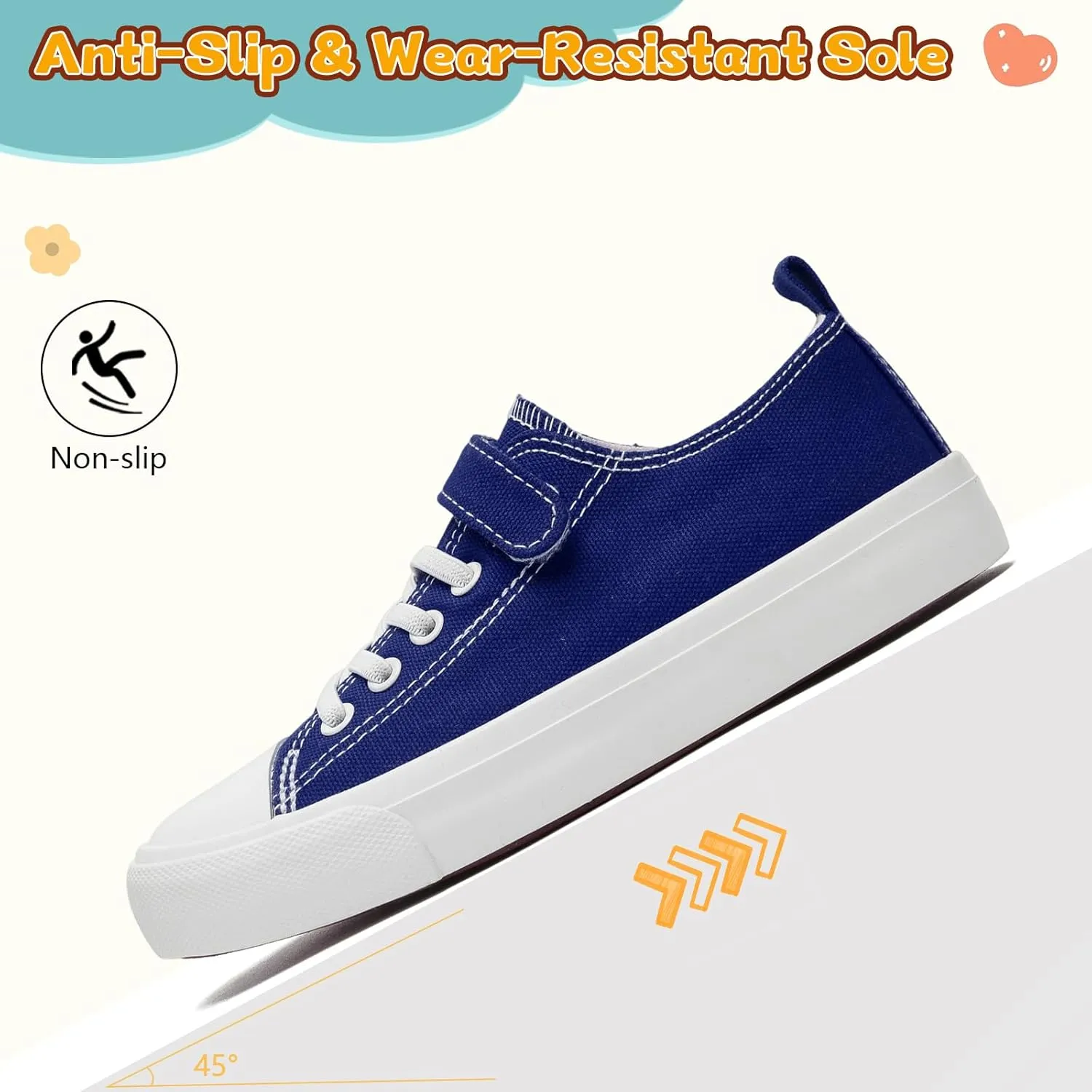 Toddler Shoes for Boys Girls, Kids Canvas Sneakers Classic Adjustable Strap Lace Up Comfortable Lightweight Running Walking Casual Shoes