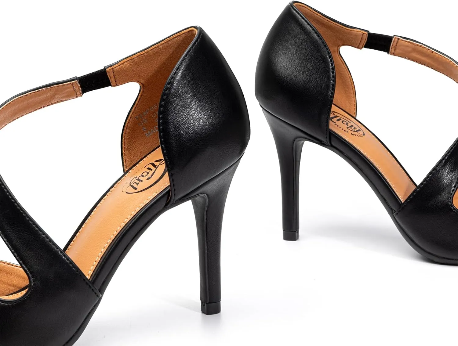 Trary Heels for Women Dress Closed Pointed Toe Stilettos High Heels Comfortable D'Orsay Pumps with Elastic Straps Sexy Slip On Shoes for Work Office Wedding Party