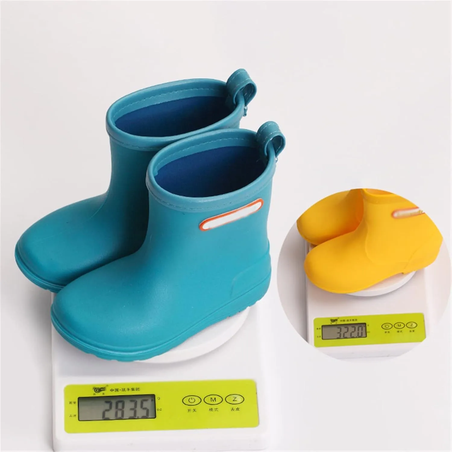 Unisex-Child Solid Rain Boots Baby Kids Easy On Rain Shoes Boots For Toddler Little Kid Lightweight Rainy Boys Boots