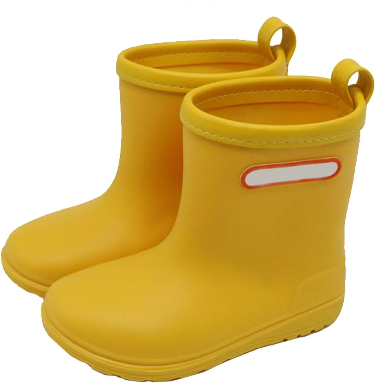 Unisex-Child Solid Rain Boots Baby Kids Easy On Rain Shoes Boots For Toddler Little Kid Lightweight Rainy Boys Boots