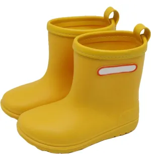 Unisex-Child Solid Rain Boots Baby Kids Easy On Rain Shoes Boots For Toddler Little Kid Lightweight Rainy Boys Boots