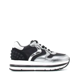 VOILE BLANCHE SNEAKERS 0012014312.02.1Q01 MARAN STUDS NAPPA LUX/NYLON ARGENTO - NERO