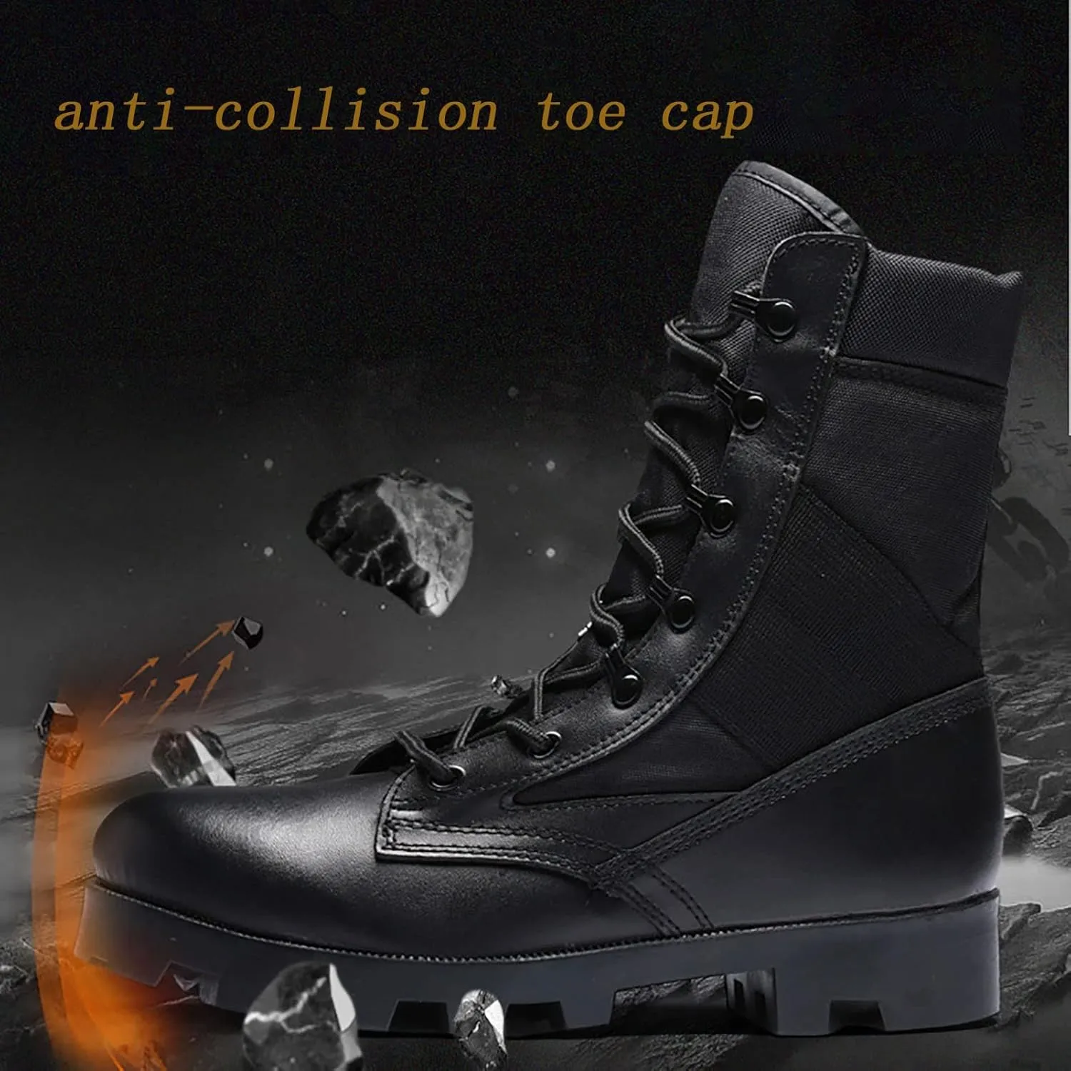 Waterproof Hiking Work Boots, Four Seasons Comfort Durable Men's High Top Outdoor Non-slip Desert Boots, for Lace-up Sports Durable Breathable Hiking Shoes