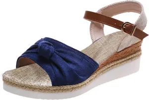 Wedge Espadrilles for Women Open Toe Ankle Strap Heels Platform Dressy Summer Sandals Wide Width Orthopedic Casual Shoes