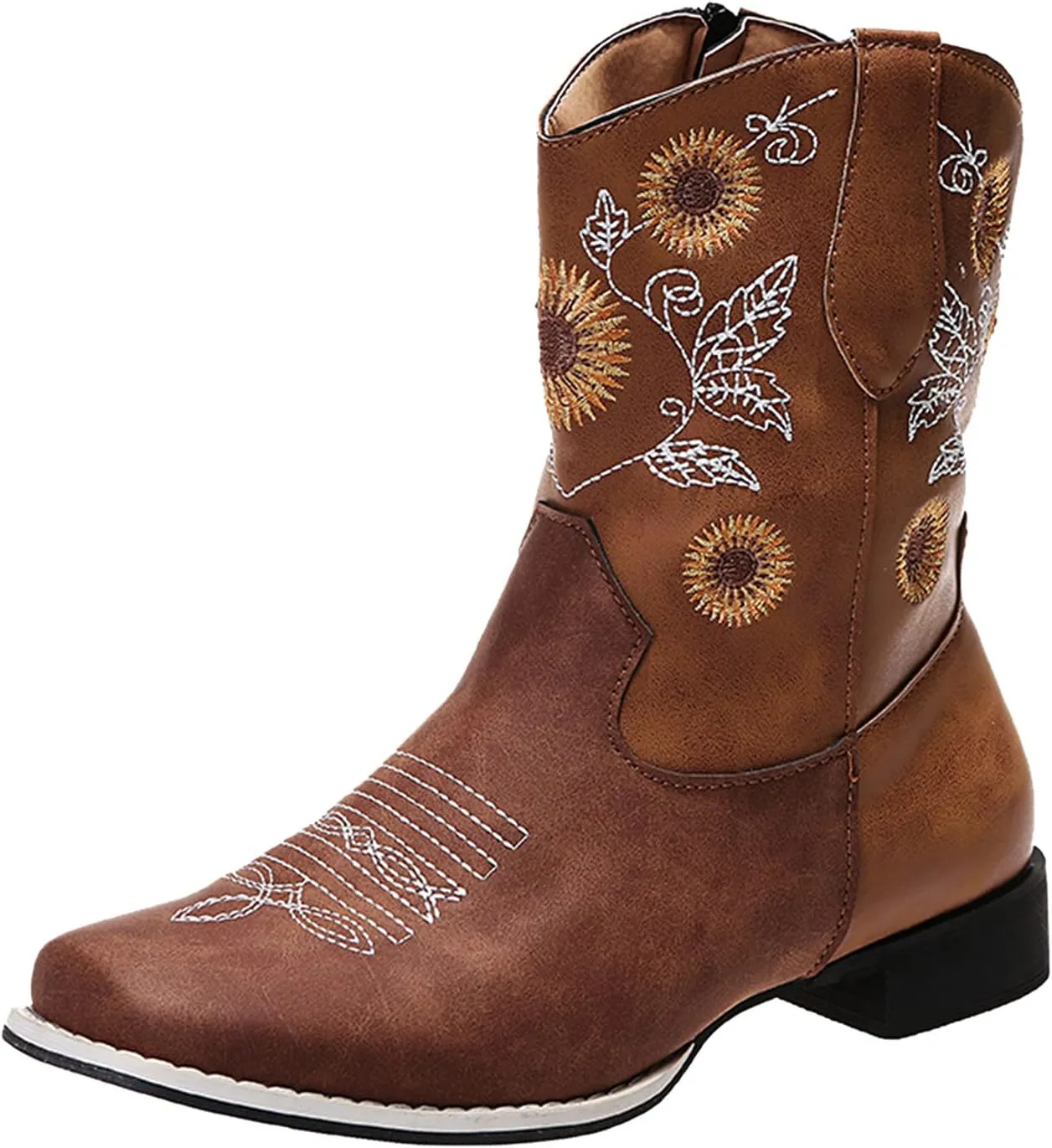 Wide Women's Ankle Boots Thick Heel Low Heeled Booties for Women Womens Booties Wide Width Foot Leather Ankle Boots for Women Size 12 Brown Leather Booties for Women High Heel Red Heel Booties Women Ankle Boots