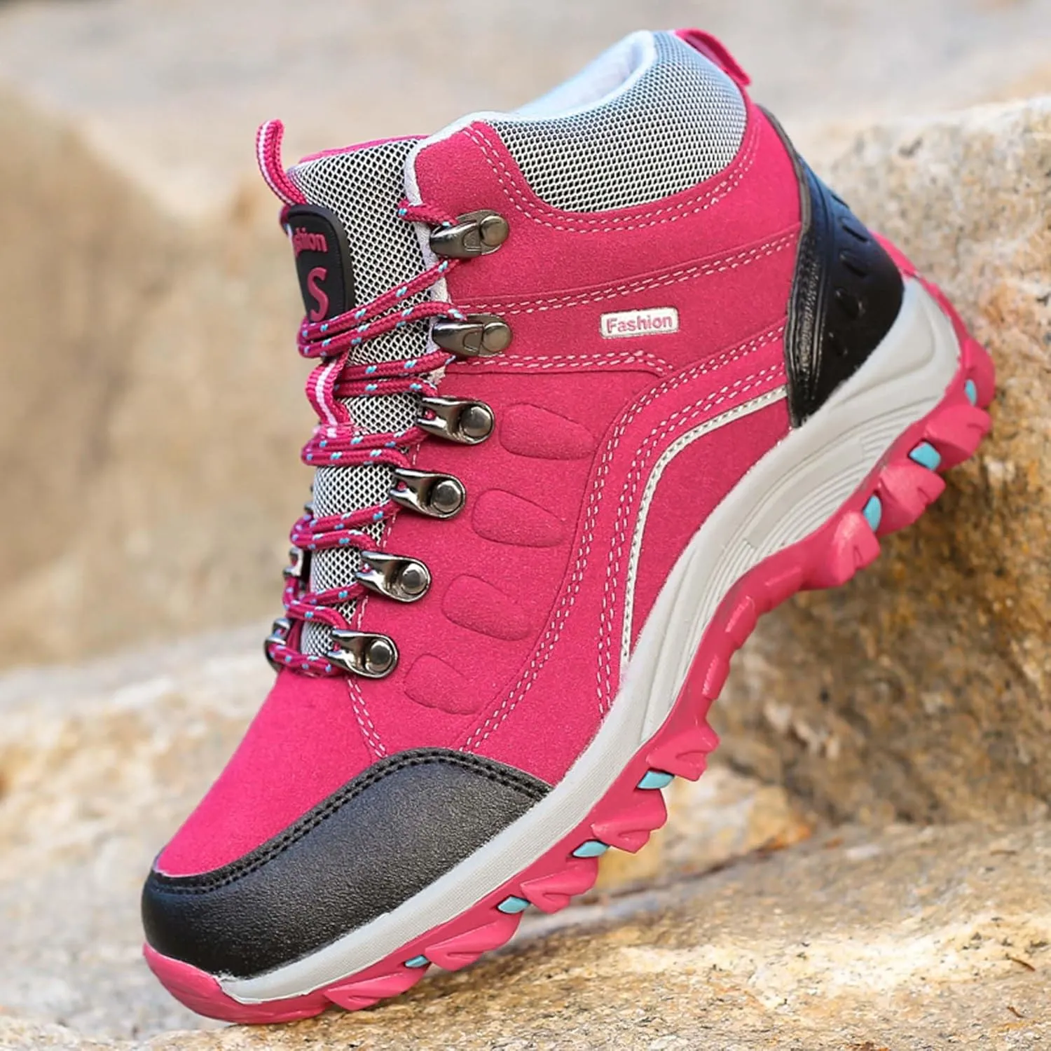Winter Universal Plus Size Hiking Shoes with Plush Insulation, Outdoor Cotton Shoes, Hiking Shoes, Travel Shoes, Lightweight Walking Boots