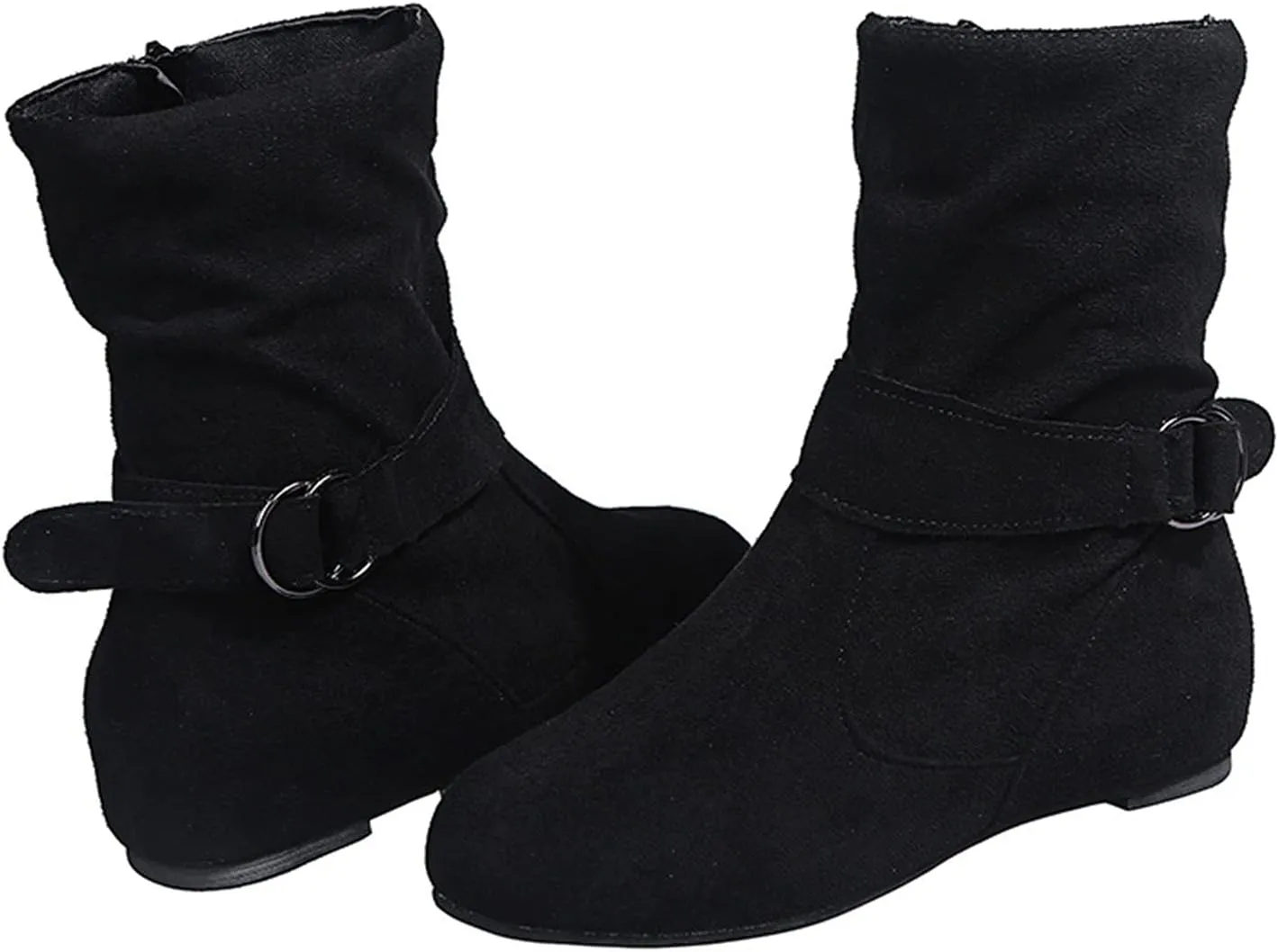 Women Booties Woman Cowboy Boots Silver Boots Dress Women Low Heel Womens Fall Booties and Ankle Boots Wedges Womens Black Square Toe Low Heel Ankle Boots