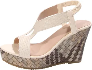 Women Width Wedge Sandals 2025 Spring Summer Shoes Casual Dressy Platform Styles Wide Feet Carley Wedges Ladies Corky Summer Espadrilles Mid Heel Leather Buckle Open Toe Ankle Strap Sandal