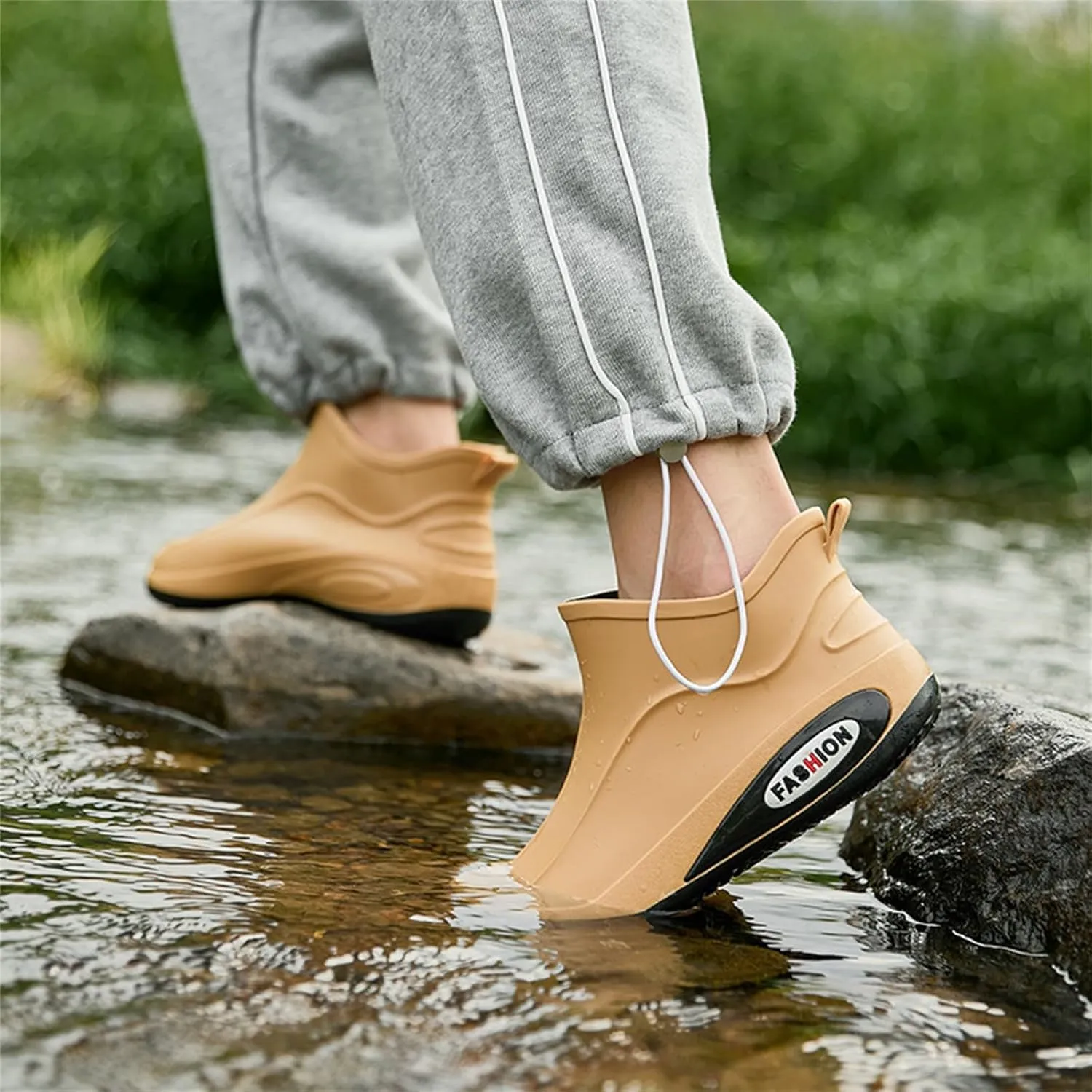 Women's Ankle Rain Boots Waterproof Chelsea Rain Boots Rubber Boots Women Lightweight Work Short Garden Boots
