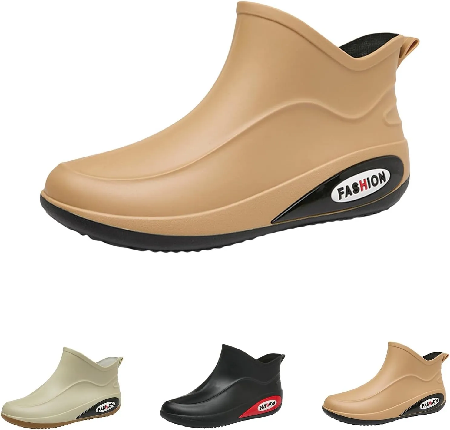 Women's Ankle Rain Boots Waterproof Chelsea Rain Boots Rubber Boots Women Lightweight Work Short Garden Boots